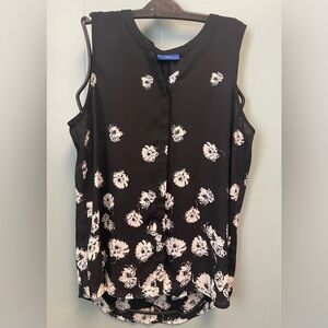 Apt. 9 Black and White Floral Blouse